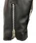 中古・古着 666 LEATHER WEAR (666レザーウェア) タイトフィット サイドベルト ライダースジャケット ブラック サイズ:SIZE 38：70000円