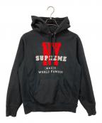 SUPREMEシュプリーム）の古着「プルオーバーパーカー」｜ブラック×レッド