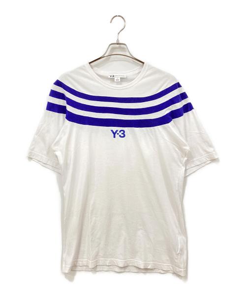 Y-3（ワイスリー）Y-3 (ワイスリー) 半袖カットソー ホワイト×パープル サイズ:Lの古着・服飾アイテム