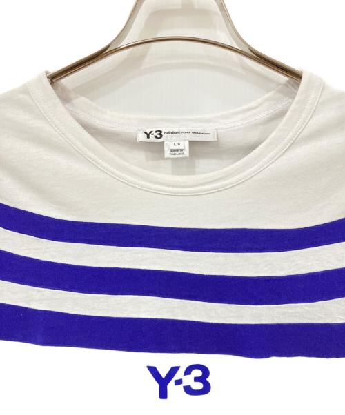Y-3（ワイスリー）Y-3 (ワイスリー) 半袖カットソー ホワイト×パープル サイズ:Lの古着・服飾アイテム