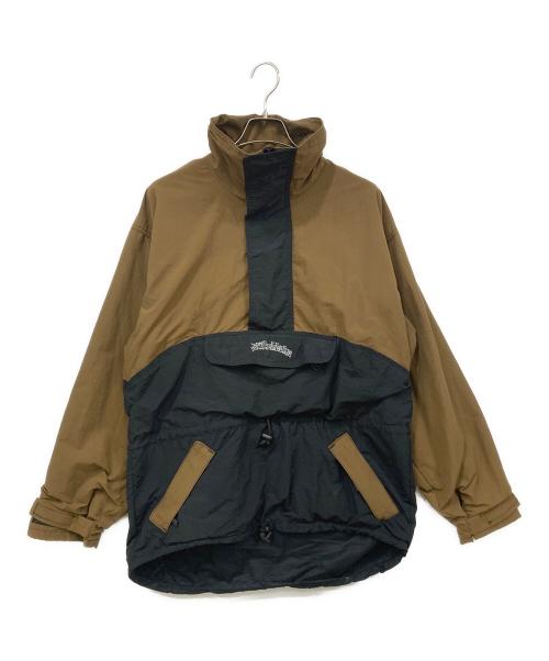 Switchbaks（スイッチバックス）Switchbaks (スイッチバックス) ナイロンアノラックパーカー カーキ×ブラック サイズ:MEDIUMの古着・服飾アイテム