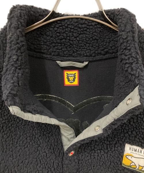HUMAN MADE（ヒューマンメイド）HUMAN MADE (ヒューマンメイド) ボアフリースジャケット ブラック×グレー サイズ:Lサイズの古着・服飾アイテム