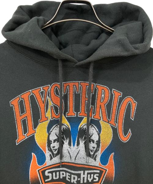 Hysteric Glamour（ヒステリックグラマー）Hysteric Glamour (ヒステリックグラマー) プルオーバーパーカー ブラック×オレンジ サイズ:SIZE Lの古着・服飾アイテム