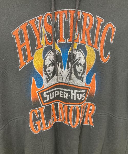 Hysteric Glamour（ヒステリックグラマー）Hysteric Glamour (ヒステリックグラマー) プルオーバーパーカー ブラック×オレンジ サイズ:SIZE Lの古着・服飾アイテム