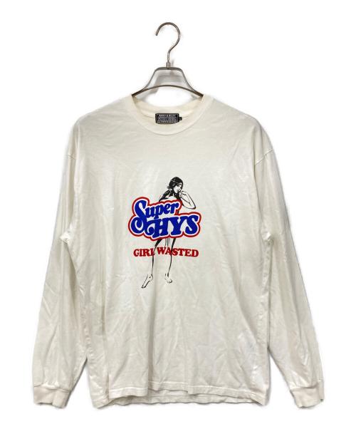 Hysteric Glamour（ヒステリックグラマー）Hysteric Glamour (ヒステリックグラマー) 長袖カットソー ホワイト サイズ:Lサイズの古着・服飾アイテム