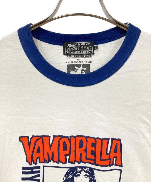 Hysteric Glamour（ヒステリックグラマー）Hysteric Glamour (ヒステリックグラマー) 半袖カットソー ホワイト×ブルー サイズ:SIZE XLの古着・服飾アイテム