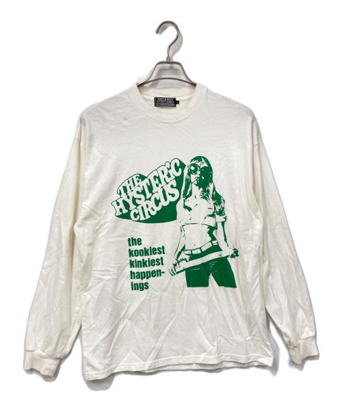 Hysteric Glamour（ヒステリックグラマー）Hysteric Glamour (ヒステリックグラマー) 長袖カットソー ホワイト×グリーン サイズ:SIZE Lの古着・服飾アイテム