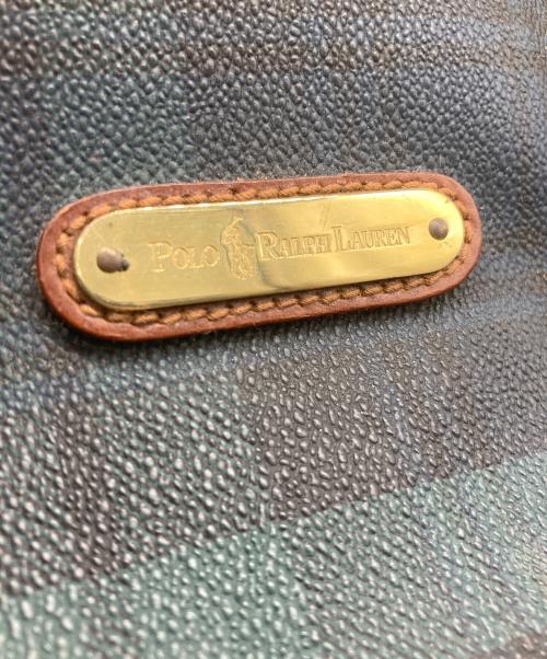 POLO RALPH LAUREN（ポロ・ラルフローレン）POLO RALPH LAUREN (ポロ・ラルフローレン) ボストンバッグ グリーン×ブラウンの古着・服飾アイテム
