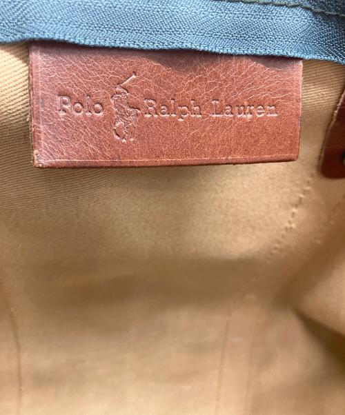 POLO RALPH LAUREN（ポロ・ラルフローレン）POLO RALPH LAUREN (ポロ・ラルフローレン) ボストンバッグ グリーン×ブラウンの古着・服飾アイテム