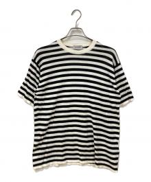 JOHN SMEDLEY（ジョンスメドレー）の古着「半袖ニット」｜ホワイト×ネイビー