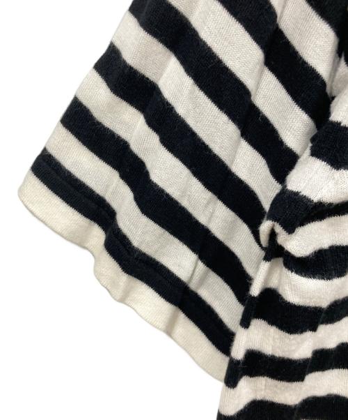 JOHN SMEDLEY（ジョンスメドレー）JOHN SMEDLEY (ジョンスメドレー) 半袖ニット ホワイト×ネイビー サイズ:Mの古着・服飾アイテム