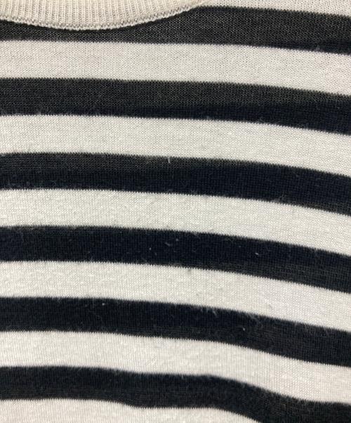 JOHN SMEDLEY（ジョンスメドレー）JOHN SMEDLEY (ジョンスメドレー) 半袖ニット ホワイト×ネイビー サイズ:Mの古着・服飾アイテム