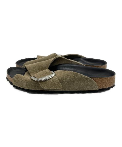 BIRKENSTOCK（ビルケンシュトック）BIRKENSTOCK (ビルケンシュトック) Arosa Big Buckle カーキ×ブラック サイズ:38の古着・服飾アイテム