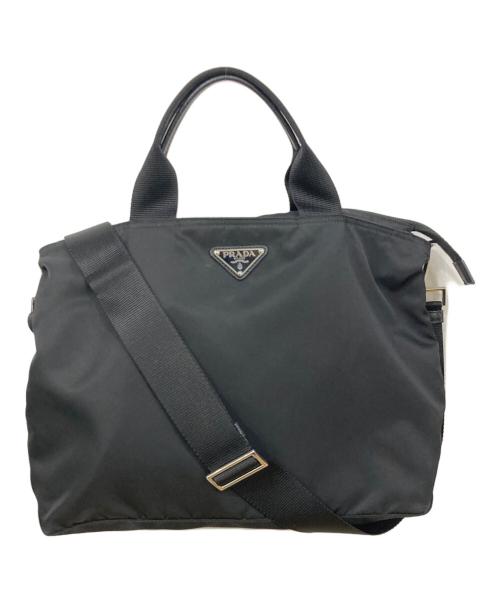 PRADA（プラダ）PRADA (プラダ) ナイロンショルダーバッグ ブラックの古着・服飾アイテム