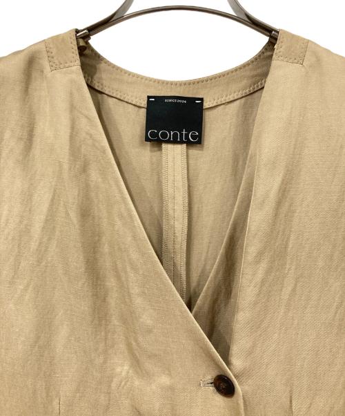 Conte（コンテ）Conte (コンテ) フロントボタン Vネックオールインワン サロペット ベージュ サイズ:FREE 未使用品の古着・服飾アイテム