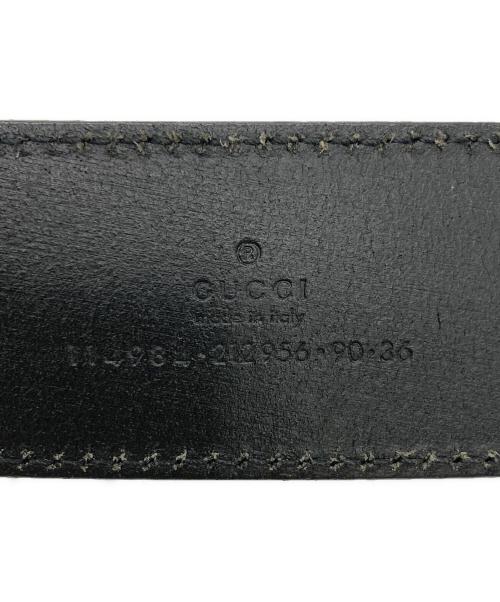 GUCCI（グッチ）GUCCI (グッチ) レザーベルト ブラック×シルバーカラーの古着・服飾アイテム