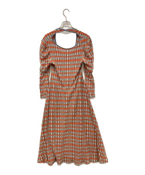 Ameri（アメリ）Ameri (アメリ) 長袖ワンピース オレンジ×レッド×グレー サイズ:SIZE Sの古着・服飾アイテム