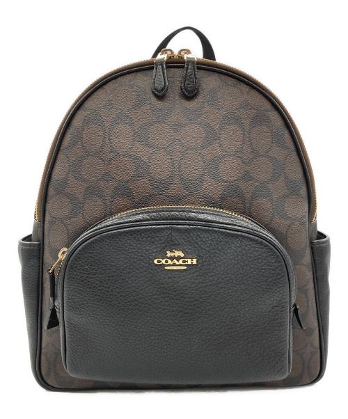 COACH（コーチ）COACH (コーチ) リュック/シグネチャー ブラウン×ブラックの古着・服飾アイテム