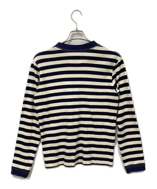 STUDIO D'ARTISAN（ステュディオダルチザン）STUDIO D'ARTISAN (ステュディオダルチザン) 薄手カーディガン ベージュ×ネイビー サイズ:SIZE Sの古着・服飾アイテム