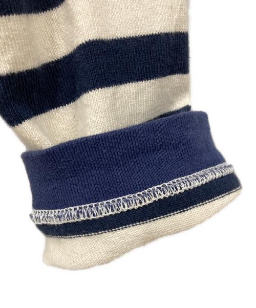 STUDIO D'ARTISAN（ステュディオダルチザン）STUDIO D'ARTISAN (ステュディオダルチザン) 薄手カーディガン ベージュ×ネイビー サイズ:SIZE Sの古着・服飾アイテム