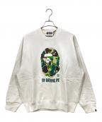 BAPE BY A BATHING APEベイプバイアベイシングエイプ）の古着「スウェット」｜ホワイト×カーキ