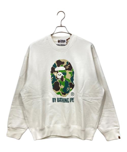 BAPE BY A BATHING APE（ベイプバイアベイシングエイプ）BAPE BY A BATHING APE (ベイプバイアベイシングエイプ) スウェット ホワイト×カーキ サイズ:L 未使用品の古着・服飾アイテム