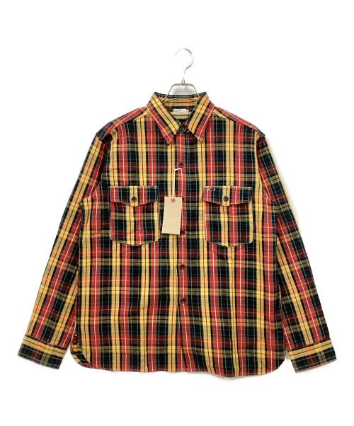 WAREHOUSE（ウエアハウス）WAREHOUSE (ウエアハウス) 長袖シャツ レッド×イエロー サイズ:SIZE 44の古着・服飾アイテム