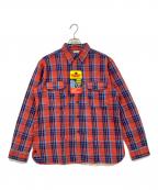 WAREHOUSEウエアハウス）の古着「長袖シャツ」｜レッド×ネイビー
