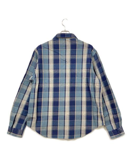 POLO BY RALPH LAUREN（ポロ バイ ラルフローレン）POLO BY RALPH LAUREN (ポロ バイ ラルフローレン) 長袖シャツ ブルー×グレー サイズ:Lサイズの古着・服飾アイテム