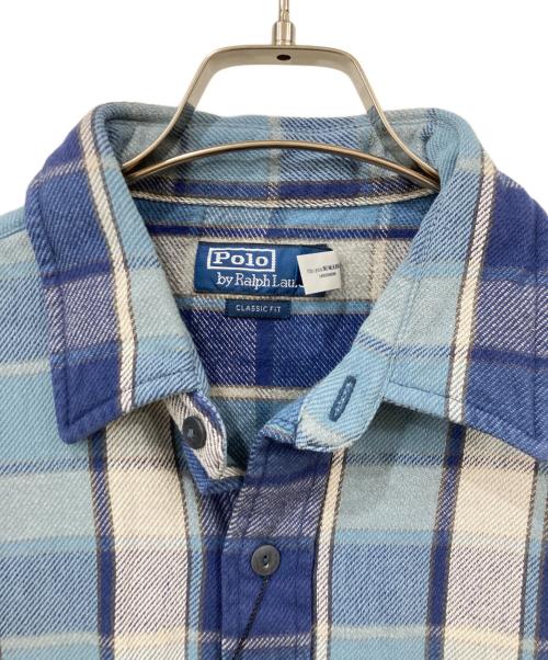 POLO BY RALPH LAUREN（ポロ バイ ラルフローレン）POLO BY RALPH LAUREN (ポロ バイ ラルフローレン) 長袖シャツ ブルー×グレー サイズ:Lサイズの古着・服飾アイテム