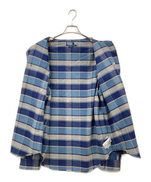 POLO BY RALPH LAUREN（ポロ バイ ラルフローレン）POLO BY RALPH LAUREN (ポロ バイ ラルフローレン) 長袖シャツ ブルー×グレー サイズ:Lサイズの古着・服飾アイテム