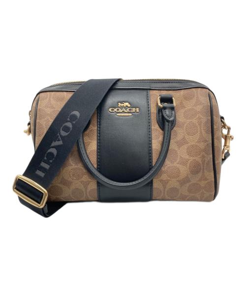 COACH（コーチ）COACH (コーチ) 2WAYバッグ ブラック×ブラウンの古着・服飾アイテム