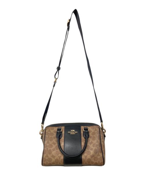 COACH（コーチ）COACH (コーチ) 2WAYバッグ ブラック×ブラウンの古着・服飾アイテム