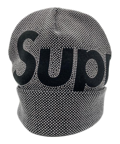SUPREME（シュプリーム）SUPREME (シュプリーム) Studded Knockout Big Logo Beanie ブラック×シルバー サイズ:58cmの古着・服飾アイテム