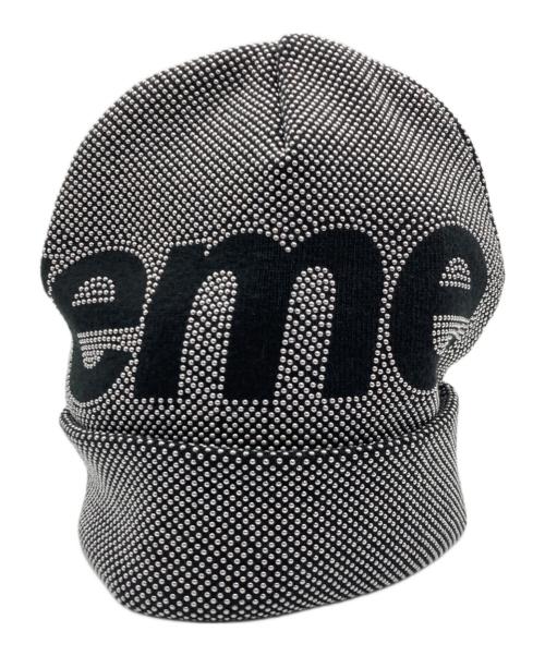 SUPREME（シュプリーム）SUPREME (シュプリーム) Studded Knockout Big Logo Beanie ブラック×シルバー サイズ:58cmの古着・服飾アイテム