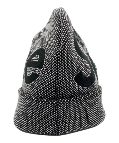 SUPREME（シュプリーム）SUPREME (シュプリーム) Studded Knockout Big Logo Beanie ブラック×シルバー サイズ:58cmの古着・服飾アイテム