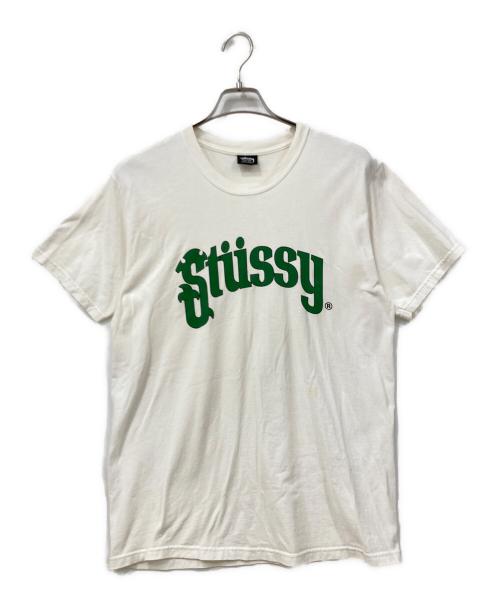 stussy（ステューシー）stussy (ステューシー) 半袖カットソー アイボリー×グリーン サイズ:Mの古着・服飾アイテム