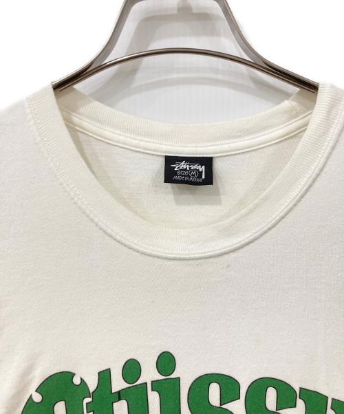 stussy（ステューシー）stussy (ステューシー) 半袖カットソー アイボリー×グリーン サイズ:Mの古着・服飾アイテム