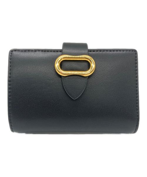 CHARLES & KEITH（チャールズアンドキース）CHARLES & KEITH (チャールズアンドキース) 2つ折り財布 ブラック×ゴールドの古着・服飾アイテム