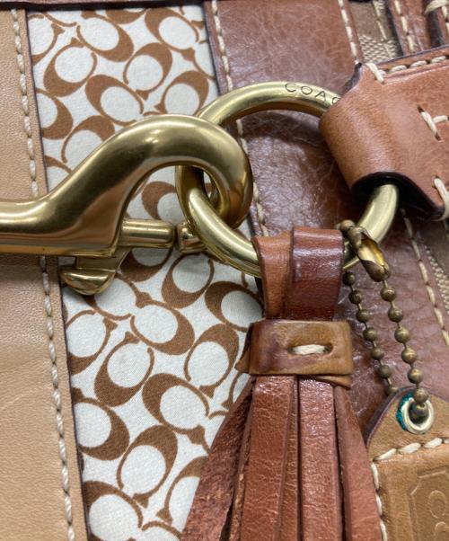 COACH（コーチ）COACH (コーチ) ハンドバッグ ブラウン×ベージュの古着・服飾アイテム