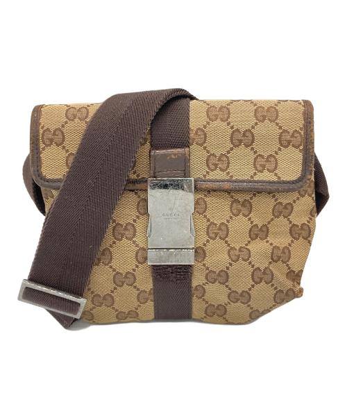 GUCCI（グッチ）GUCCI (グッチ) GGキャンバスウエストバッグ ベージュの古着・服飾アイテム