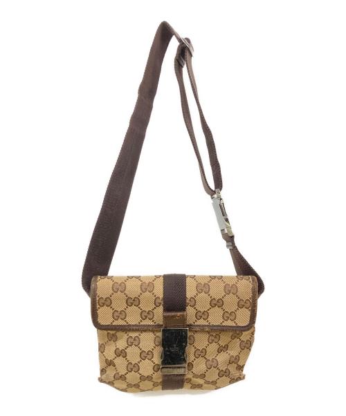 GUCCI（グッチ）GUCCI (グッチ) GGキャンバスウエストバッグ ベージュの古着・服飾アイテム