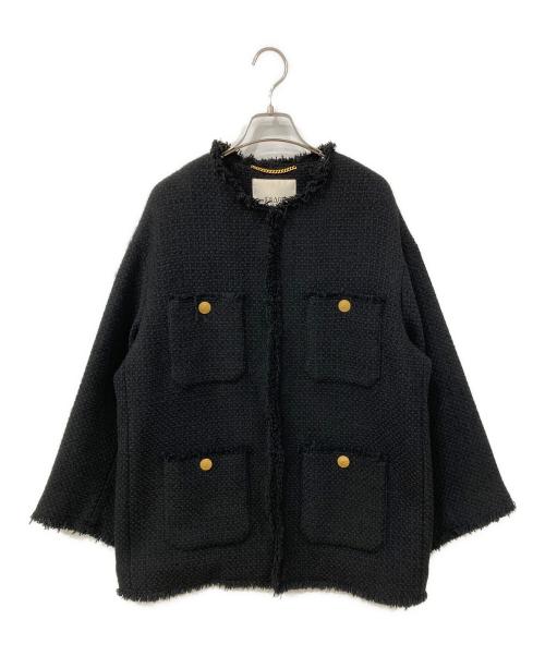 journal standard L'essage（ジャーナルスタンダード レサージュ）journal standard L'essage (ジャーナルスタンダード レサージュ) GIOLICA ツイードBIGジャケット ブラック サイズ:-の古着・服飾アイテム