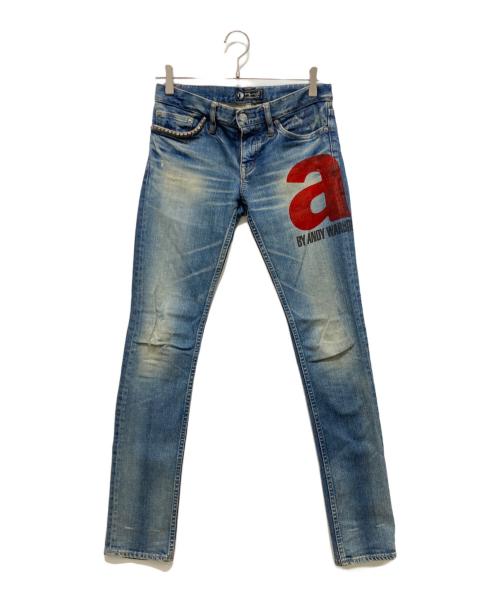 Andy Warhol by HYSTERIC GLAMOUR（アンディーウォーホルバイヒステリックグラマー）Andy Warhol by HYSTERIC GLAMOUR (アンディーウォーホルバイヒステリックグラマー) スキニーパンツ インディゴ サイズ:SIZE Sの古着・服飾アイテム