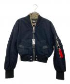 DIESELディーゼル）の古着「short flight jacket back ZIP」｜ブラック