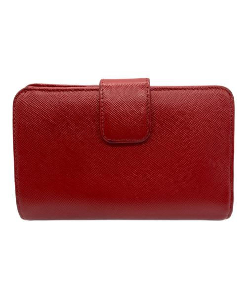 PRADA（プラダ）PRADA (プラダ) ラウンドファスナー財布 レッドの古着・服飾アイテム