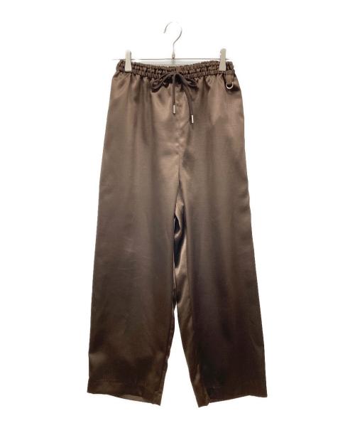UNLIENS（アンリアン）UNLIENS (アンリアン) シルクタッチ シャンタン パンツ ブラウン サイズ:shortの古着・服飾アイテム