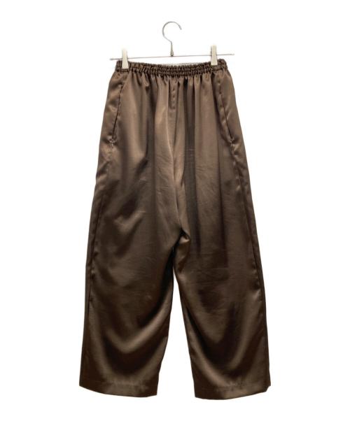 UNLIENS（アンリアン）UNLIENS (アンリアン) シルクタッチ シャンタン パンツ ブラウン サイズ:shortの古着・服飾アイテム