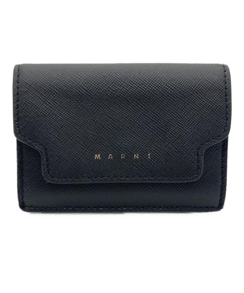 MARNI（マルニ）MARNI (マルニ) 3つ折り財布 ブラックの古着・服飾アイテム
