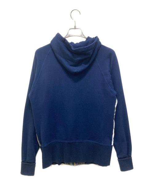 HIDEHIKO YAMANE（ヒデヒコ ヤマネ）HIDEHIKO YAMANE (ヒデヒコ ヤマネ) ジップパーカー ネイビー×グレー サイズ:38の古着・服飾アイテム